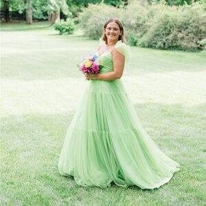 Sherri Hill 56126 Green Polka Dot Gown